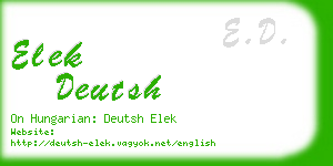 elek deutsh business card